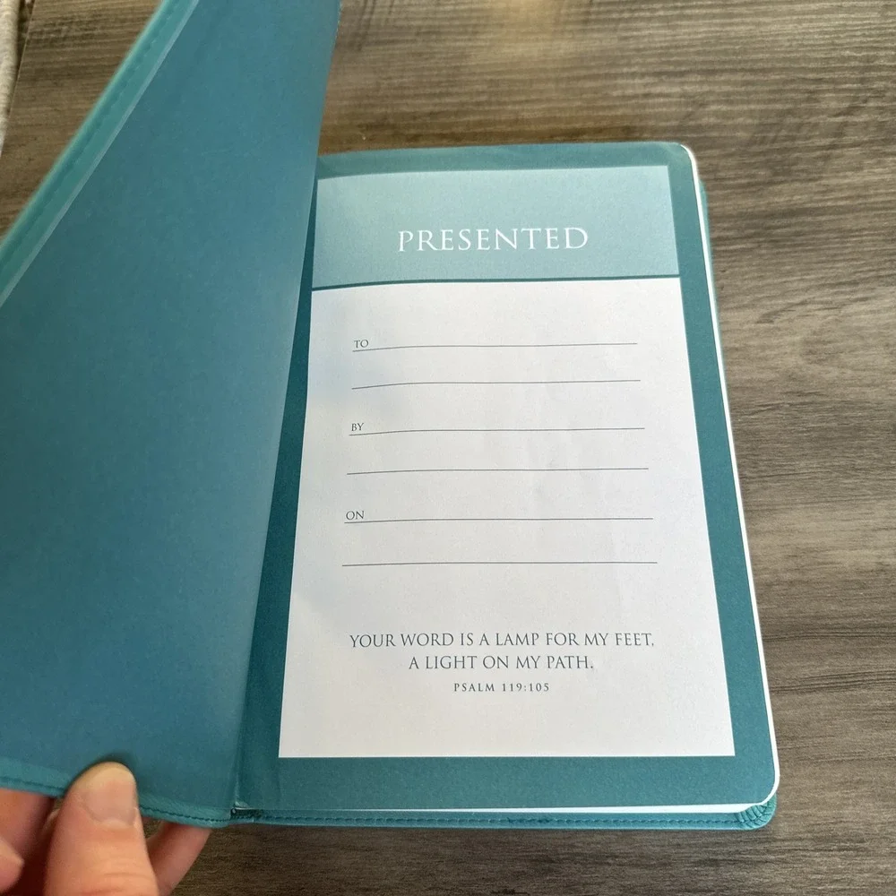 Zondervan Holy Bible Thinline Teal NIV New International Version Large Print
